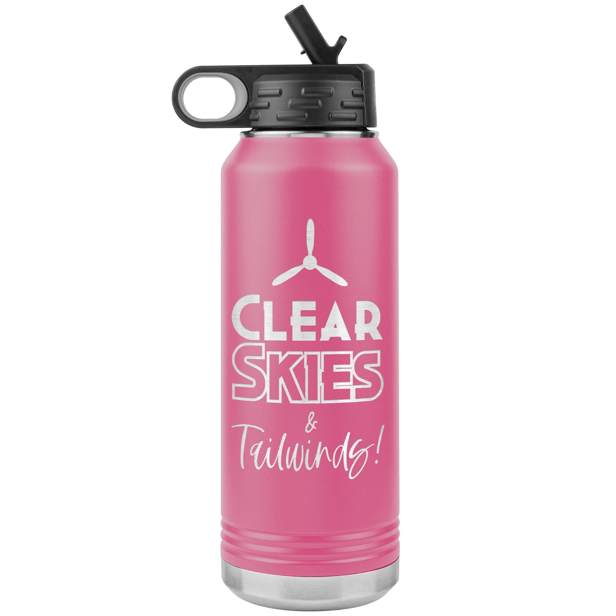 Clear Skies & Tailwinds! 32 oz. water bottle (w/prop)