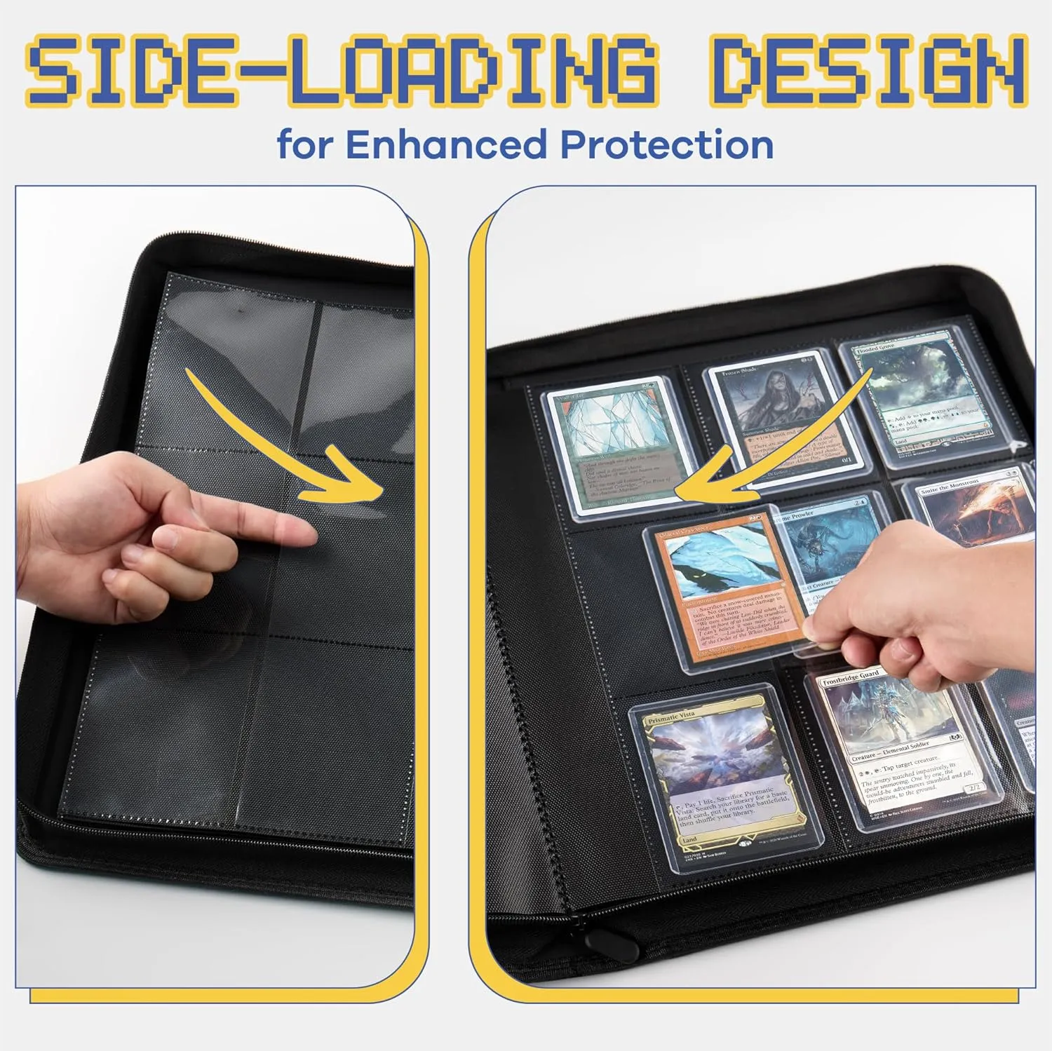 CLOVERCAT 9-Pocket Toploader Card Binder – Holds 252 Cards   20 Removable Sleeves, Trading Card Storage Case for MTG, Yugioh, TCG & Gaming Collections (Green)