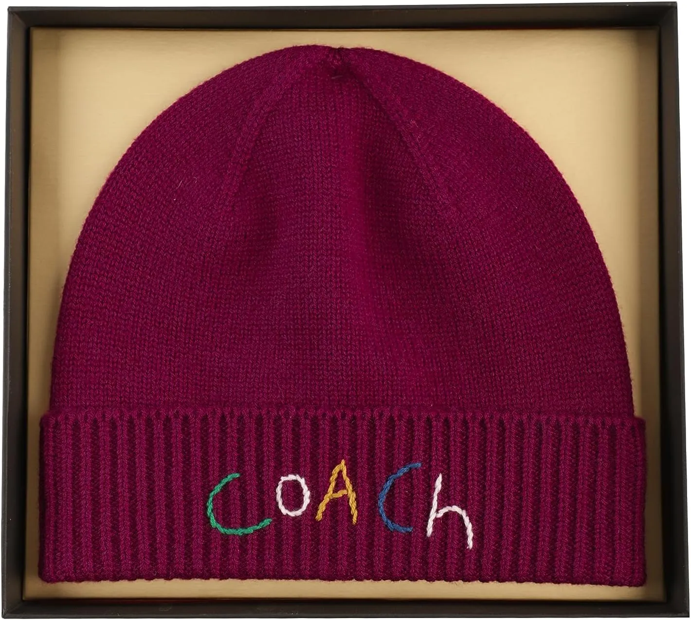 Coach Women's Embroidered Beanie with Gift Box
