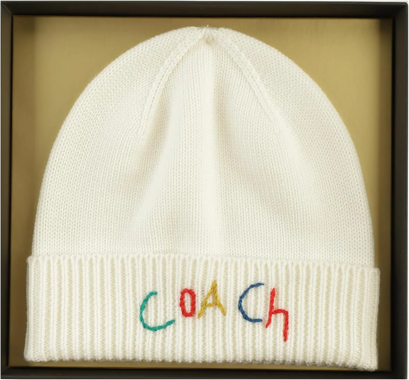 Coach Women's Embroidered Beanie with Gift Box