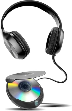 Coby CD Player Portable CD Player with Headphones, Foldable, 60-Sec Anti-Skip Discman Compact Disc Player with Headset Bundle for Travel or Home Use (Renewed)