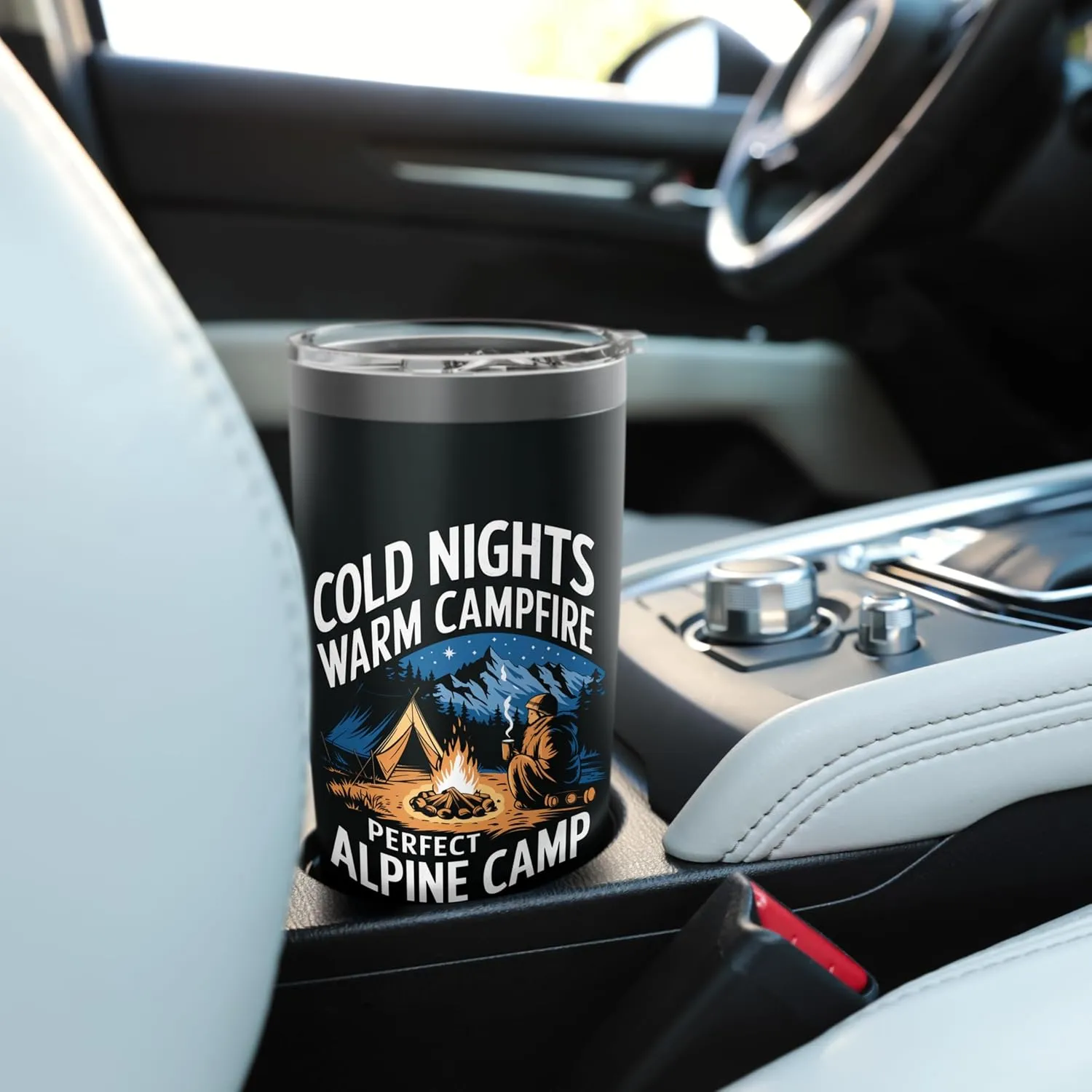 Cold Nights Warm Campfire Perfect Alpine Camp Alpine Camping Stainless Steel Insulated Tumbler