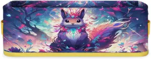 Colorful Cute Squirrel Bathroom Storage Basket, Foldable with Handle Open Countertop Paper Towel Decorative Box, Toilet Tank Top Shelf Baskets for Home Closet Bedroom Living Room Office