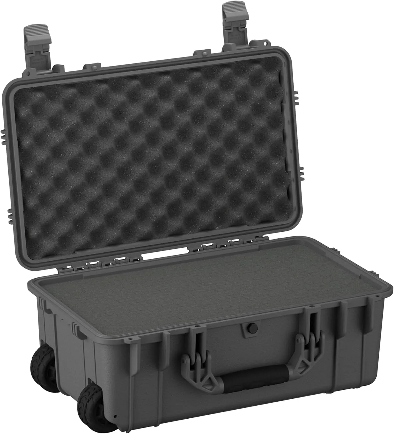 Condition 1 22" Large Rolling Lockable Hard Storage Case with Foam, Model 300, Waterproof Protective Box for Camera, Tactical, Scientific Gear, Made in USA, 21.84"x13.82"x9", Gun Metal Gray
