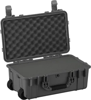 Condition 1 22" Large Rolling Lockable Hard Storage Case with Foam, Model 300, Waterproof Protective Box for Camera, Tactical, Scientific Gear, Made in USA, 21.84"x13.82"x9", Gun Metal Gray