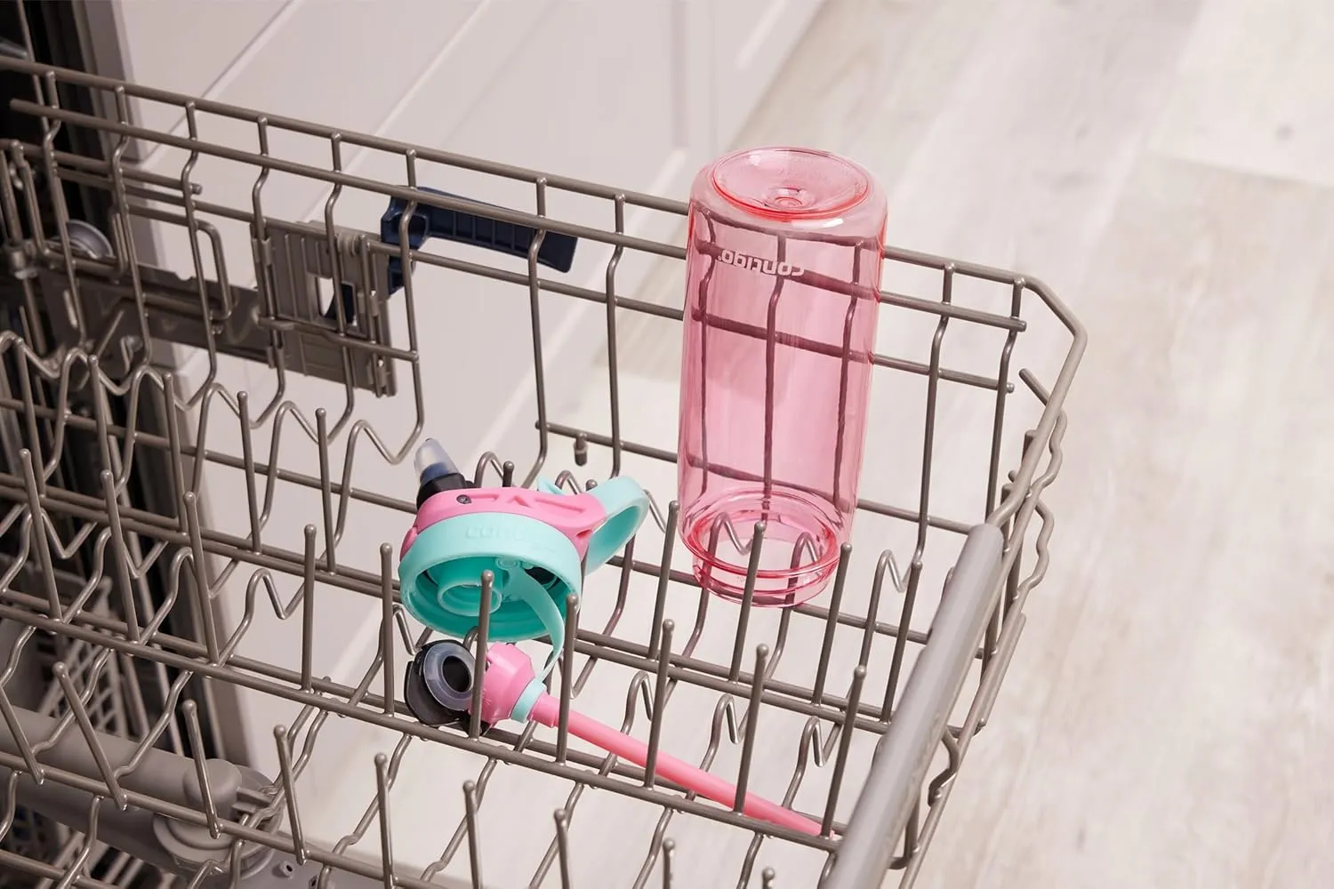Contigo Aubrey Kids BPA-Free Water Bottle with Silicone Straw Spill-Proof Lid Dishwasher Safe 20oz 2-Pack Suitable for 3  Years Azalea/Jade & Blue Raspberry/Azalea