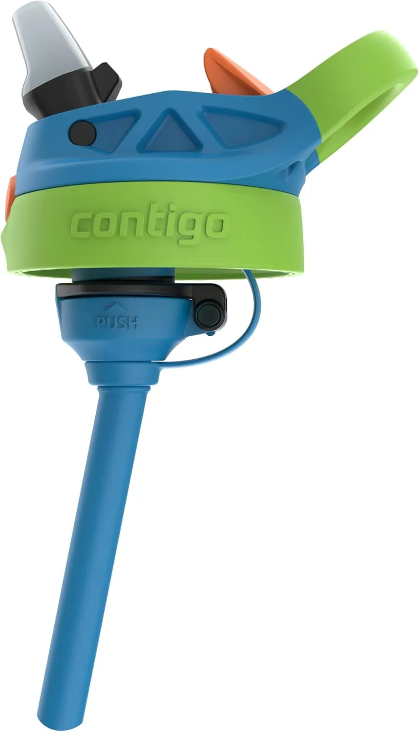Contigo Autospout Kids Water Bottle, 14oz, Pack of 1, Blue Poppy Squishies