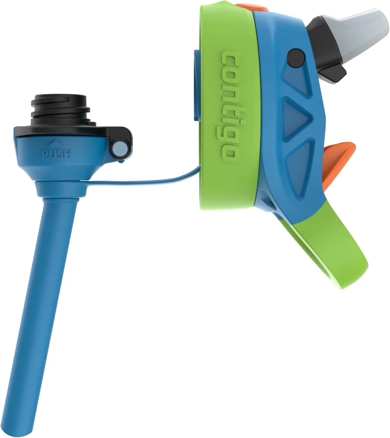 Contigo Autospout Kids Water Bottle, 14oz, Pack of 1, Blue Poppy Squishies