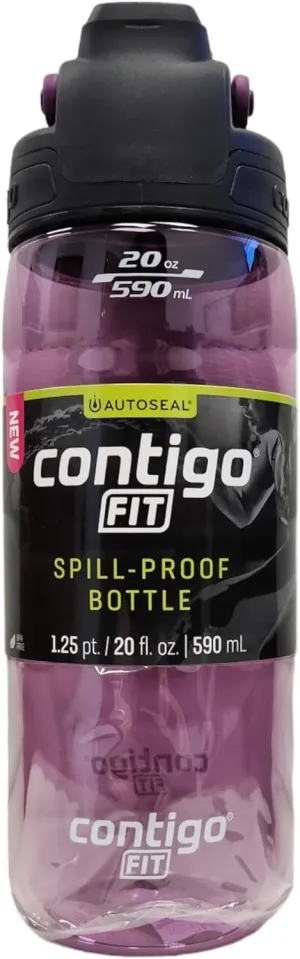 Contigo Fit Autoseal Tritan Spill-Proof Bottle, Grape, 20 Oz/1.25 Pt/590 mL