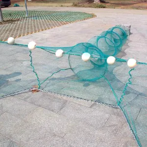 Crawfish Trap Fish Net Collapsible Portable Minnow Folded Cast Net With Float and Chain for Shrimp, Lobster, Crab