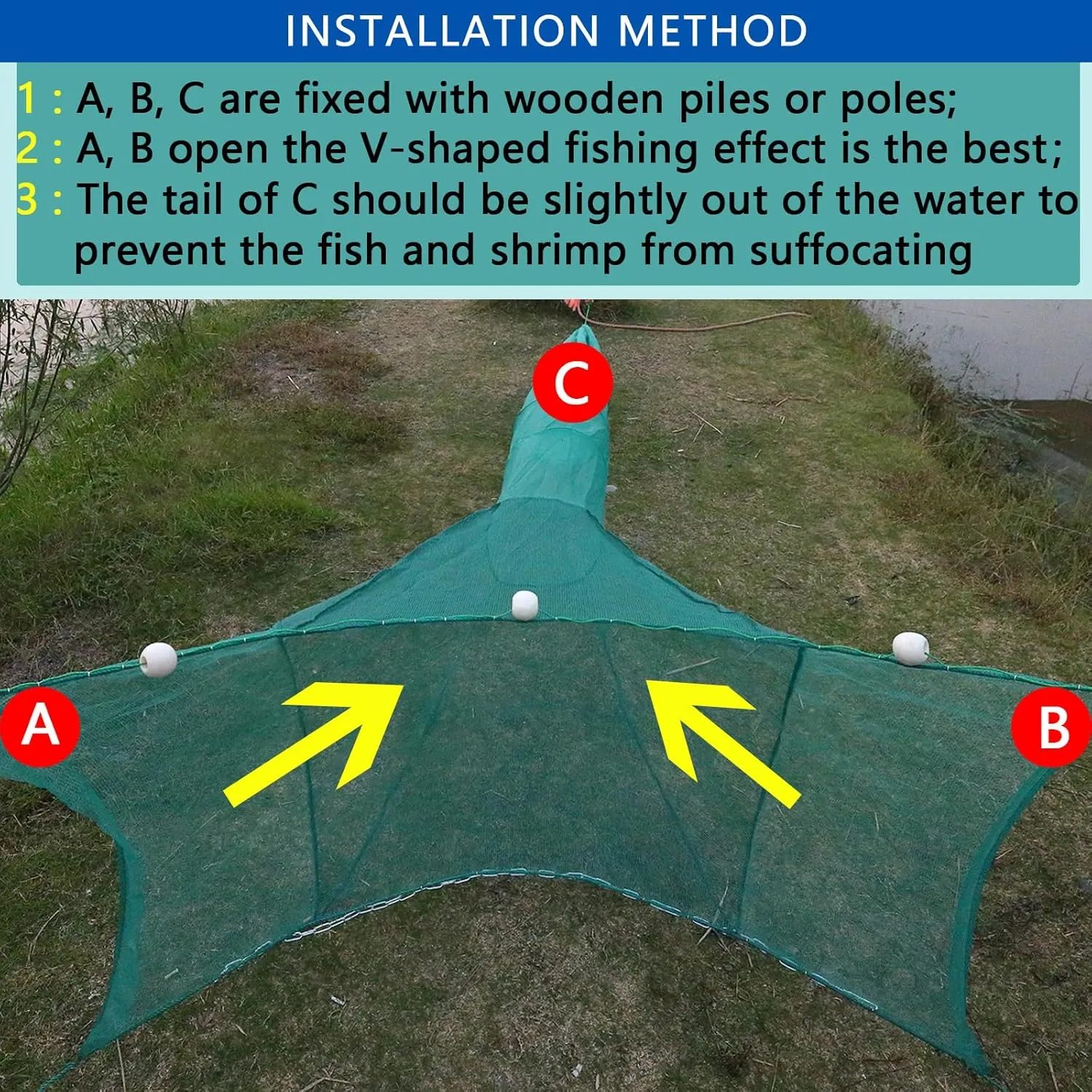 Crawfish Trap Fish Net Collapsible Portable Minnow Folded Cast Net With Float and Chain for Shrimp, Lobster, Crab