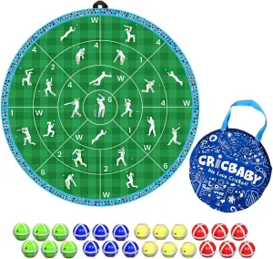 Cricket Dart Game, Double Sided, 29 inches, 24 Sticky Balls, Birthday Gifts for Boys and Girls, Gift for Cricket Lover, Play Indoor/Outdoor, Fun Party Game, Portable Design, for Ages 3-100 