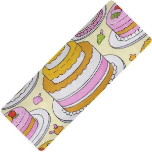 Cute Cartoon Food Cake printed non toxic yoga mat For floor, natural rubber non slip, with bag for carrying tapete para ejercicio 71x26 inches