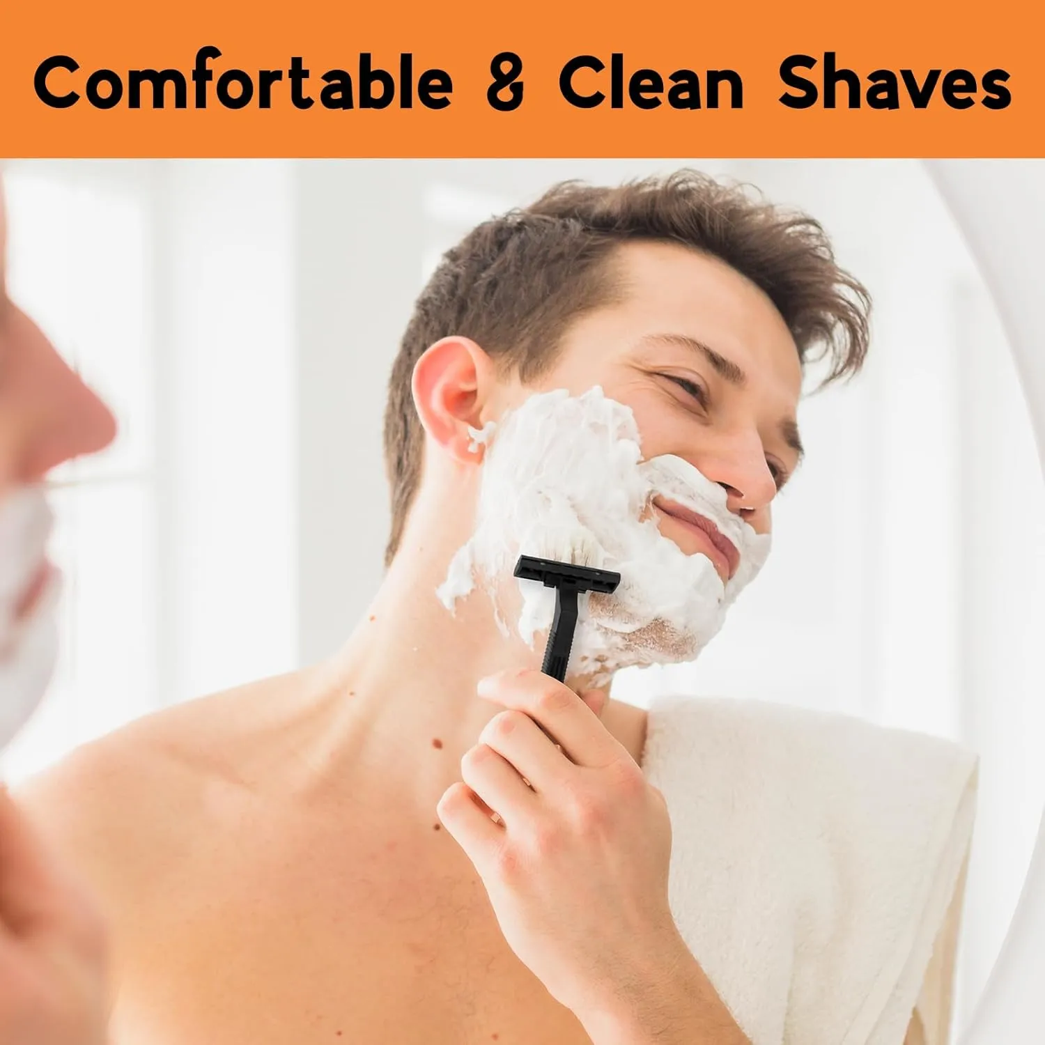CXYARY 110 Pcs Twin Blade Disposable Razors With Clear Safety Cap, Father's Day, Shaving Razors Bulk for Men &Women, Stainless Steel Blade, Multipurpose Portable Shave Razor for Bathing Hotel Travel