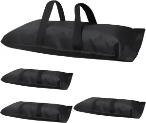 D&ONEHOS Umbrella Base Weight Fillable Sandbags, Sandbags for Weights (4 x 55LBS), Sandbag Weights for Patio Umbrella Base, Photography, Camping, Outdoor Use, Set of 4, Black(Without Sand)