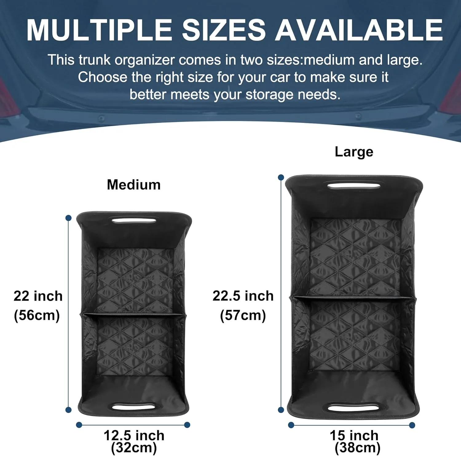 Deelsk Car Trunk Organizer and Storage - 6 Big Pockets, Waterproof Polyester Trunk Organizer for SUV/Minivan/Truck - Large, Charcoal