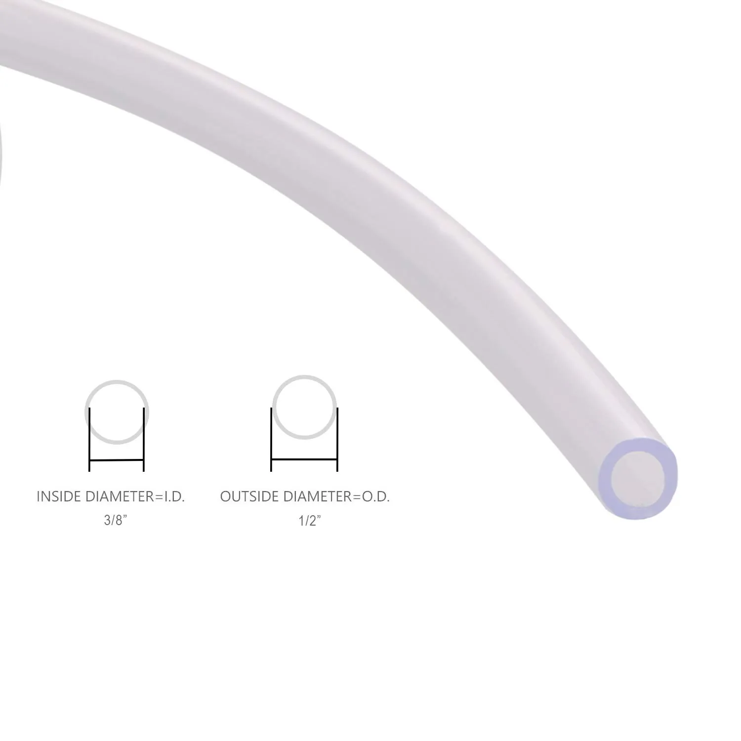 DERNORD PVC Tubing 3/8"ID X 1/2"OD Flexible Clear Vinyl Hose 100 Feet for Food Grade