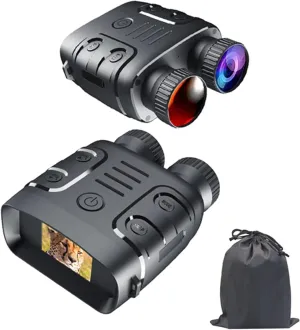 Digital Night Vision Monoculars, HD Night Vision Binoculars Level 7 Infrared 5X Digital Zoom Telescope Night Goggles for Hunting Camping Surveillance (Size : Add Anti-Water Bag)