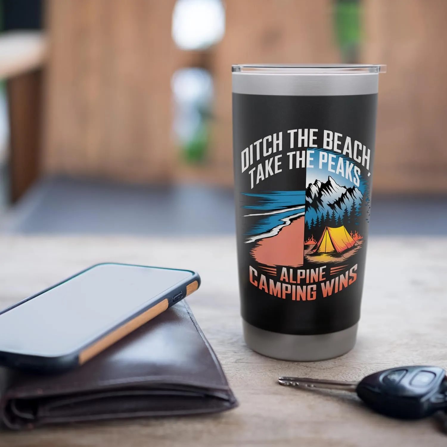 Ditch the Beach Take the Peaks Alpine Camping Stainless Steel Insulated Tumbler