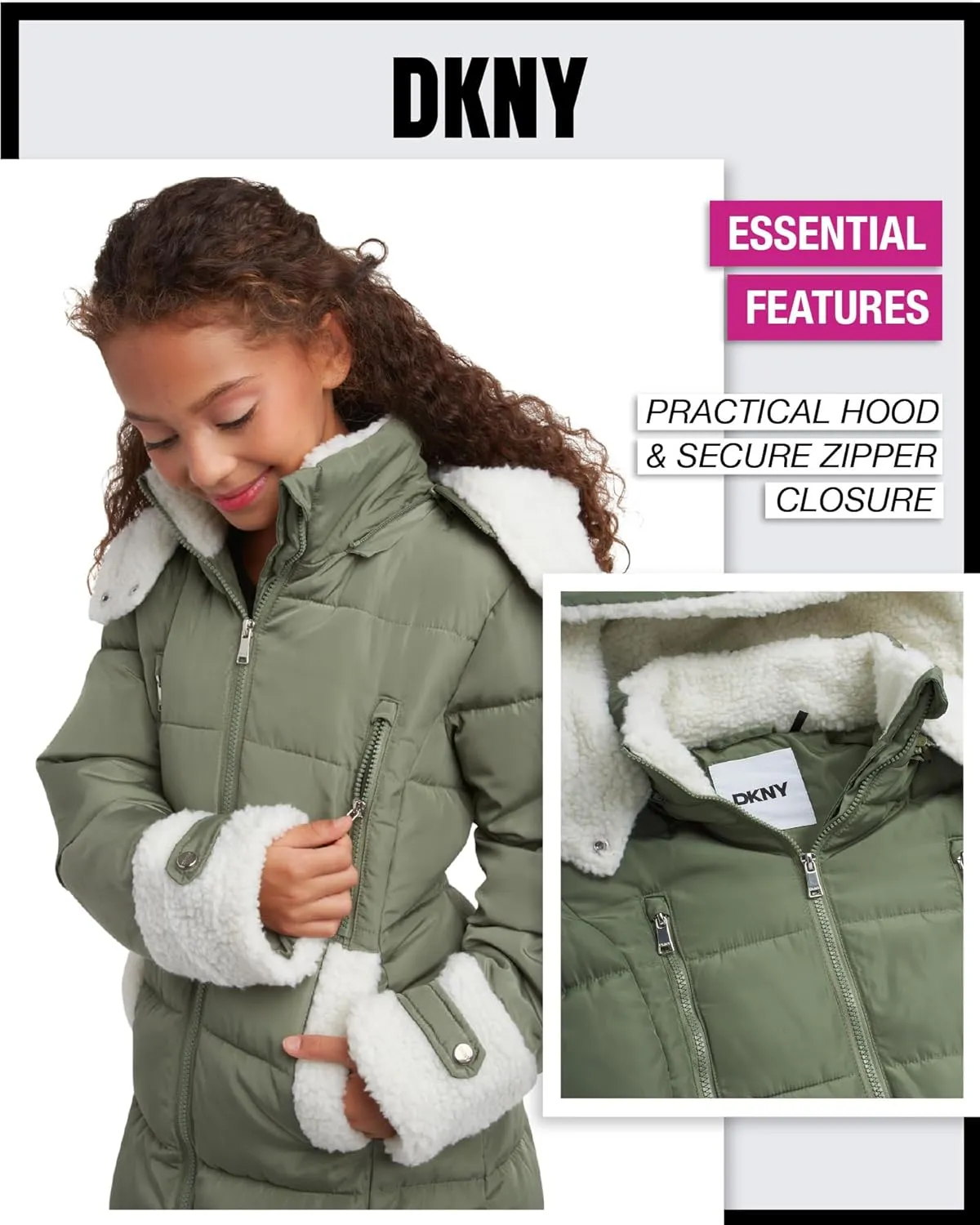 DKNY Girls’ Winter Jacket – Full Length Heavyweight Quilted Puffer Parka – Insulated Water Resistant Coat for Girls (7-16)