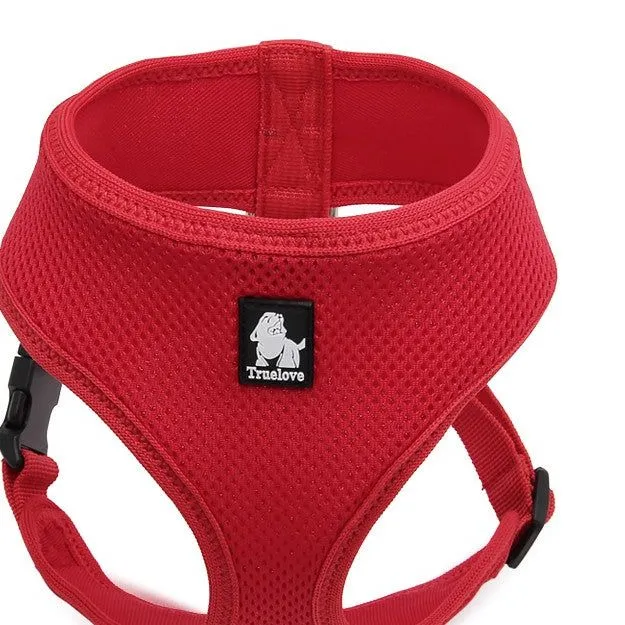 Dog Harness with Steel D Ring - Red, L