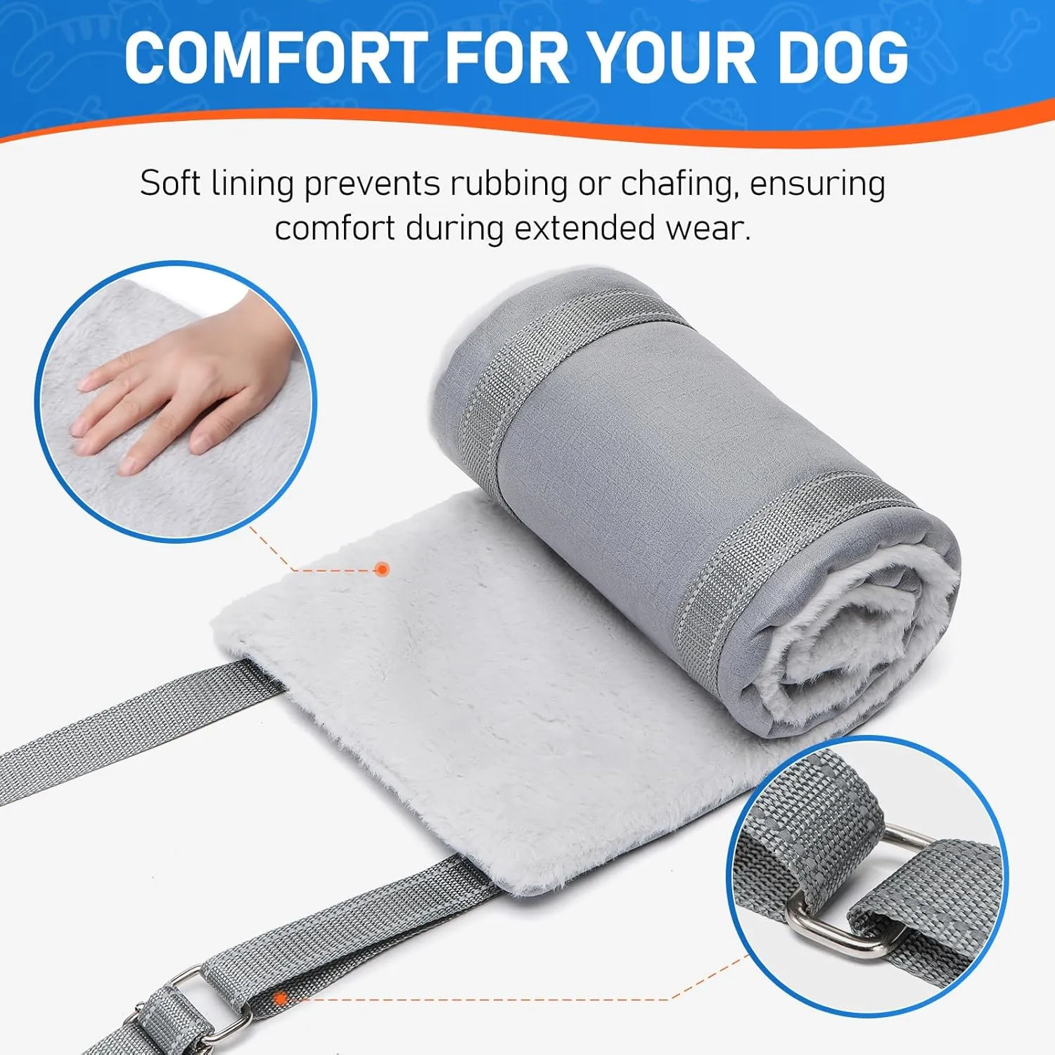 Dog Lift Harness for Medium Dogs - Adjustable Sling for Rear Legs, Hip Support for Canine Aid & Cruciate Ligament Rehabilitation - Medium, Grey