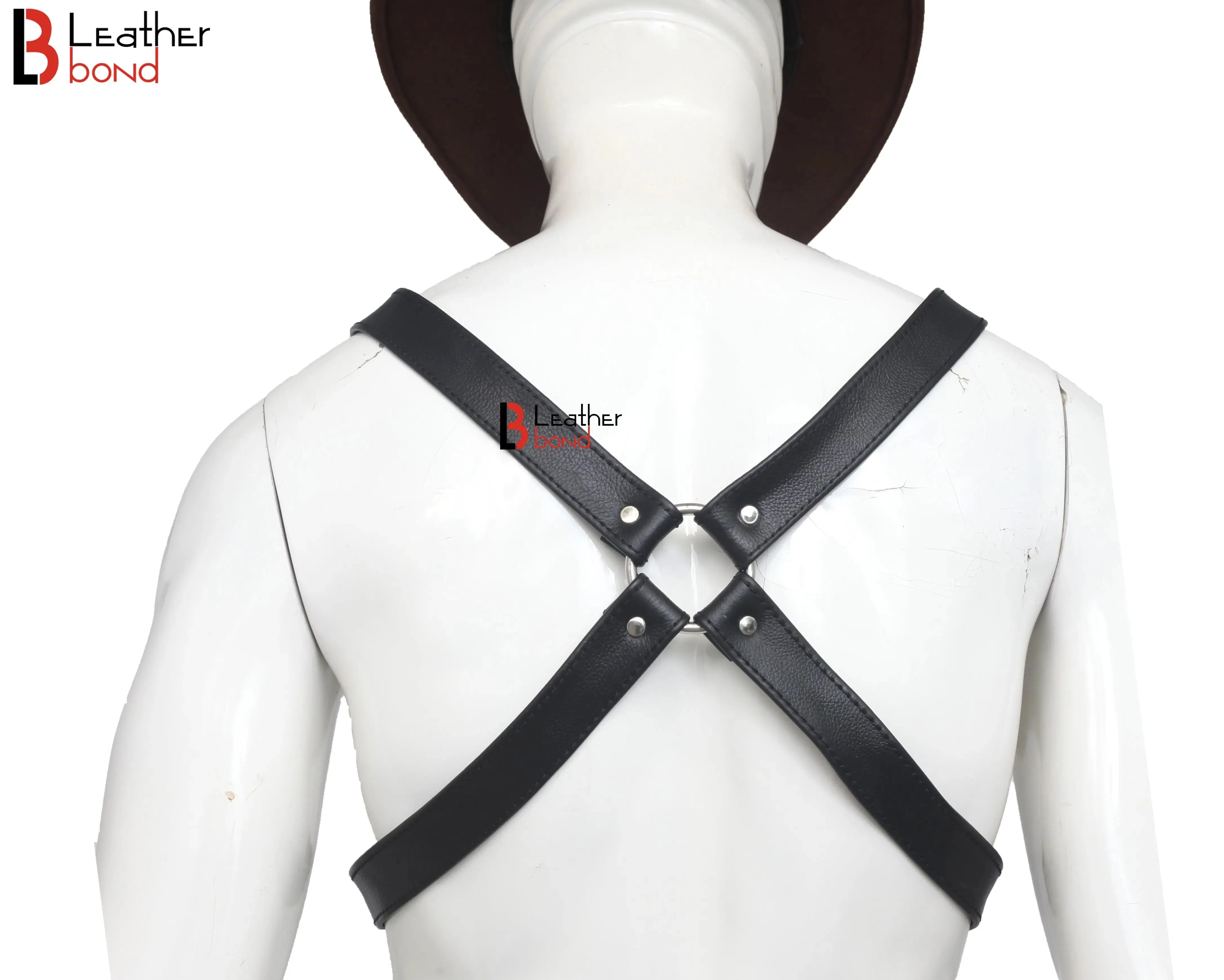 Double Folded Real Cowhide Leather Harness for Men Cross shape Chest Harness Shoulder Harness Men Fetish Wear