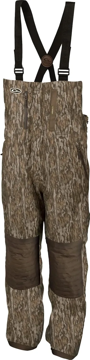 DRAKE Mens Guardian Elite Hunting Insulated Bib, Mossy Oak Bottomland, Small
