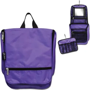 Dream Duffel Hanging Cosmetic Case for Women & Kids, Travel Toiletry Bag with Pockets & Mirror, Holds Dance Competition Essentials, 9”x10”, Purple