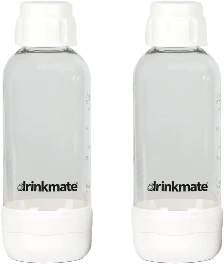 DrinkMate Carbonation Bottles (Twin Pack) (0.5L, White)
