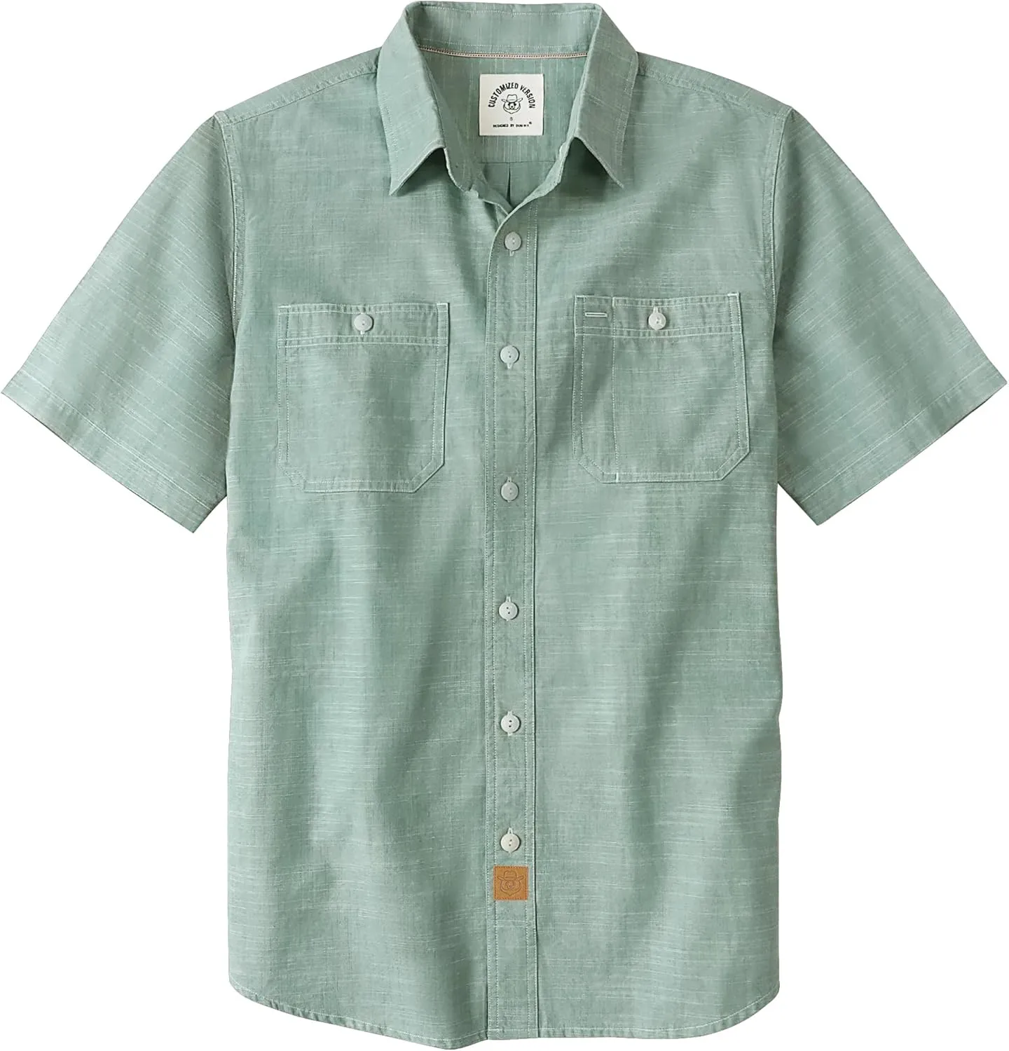 Dubinik® Mens Short Sleeve Button Down Casual Cotton Regular Fit Lightweight Pocket Chambray Mens Button Down Short Sleeve