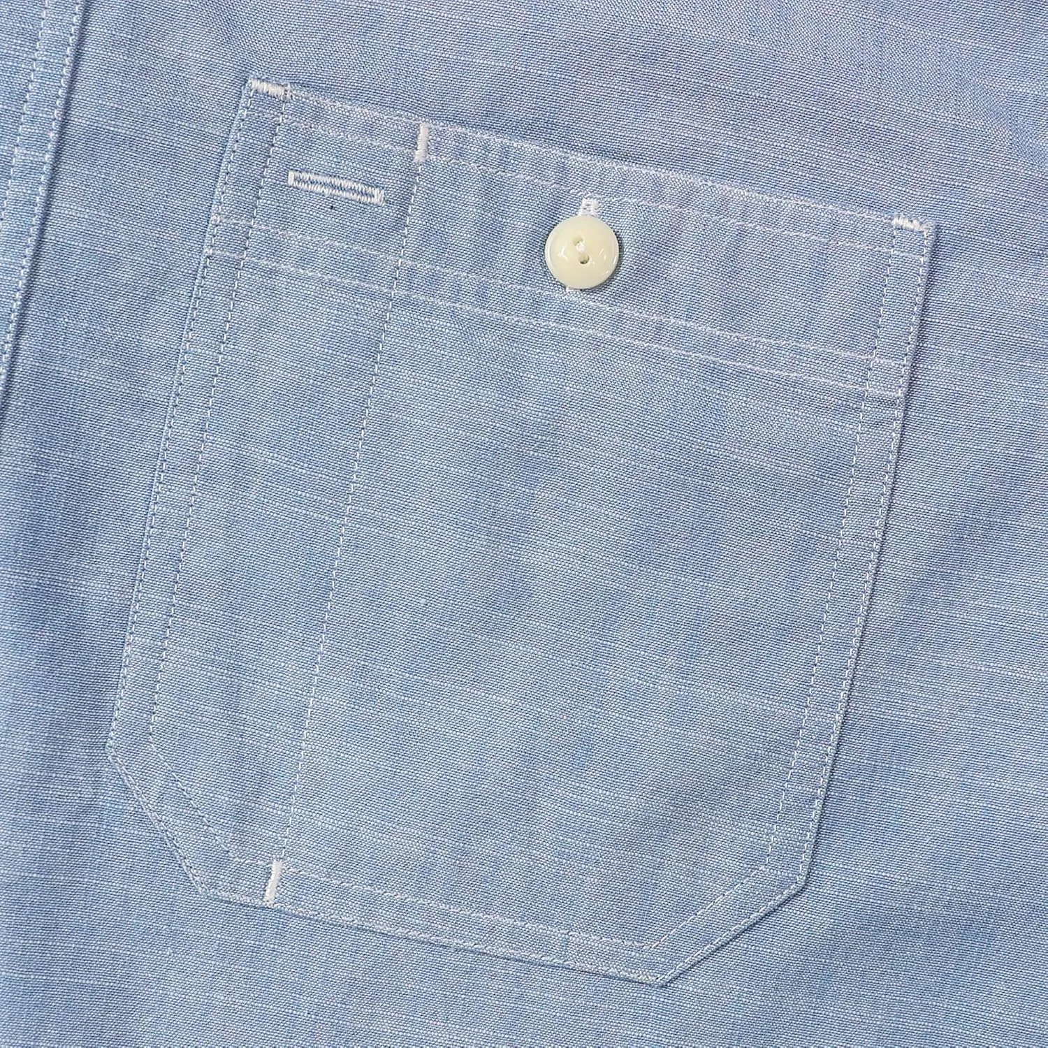 Dubinik® Mens Short Sleeve Button Down Casual Cotton Regular Fit Lightweight Pocket Chambray Mens Button Down Short Sleeve