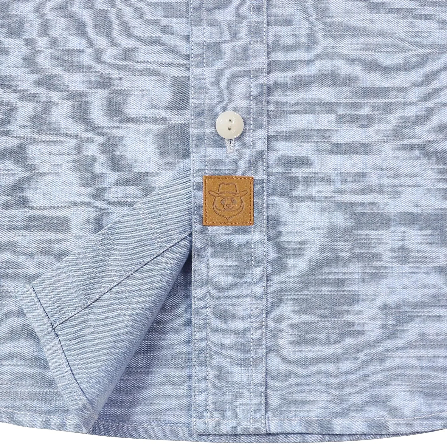 Dubinik® Mens Short Sleeve Button Down Casual Cotton Regular Fit Lightweight Pocket Chambray Mens Button Down Short Sleeve