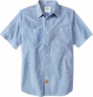 Dubinik® Mens Short Sleeve Button Down Casual Cotton Regular Fit Lightweight Pocket Chambray Mens Button Down Short Sleeve
