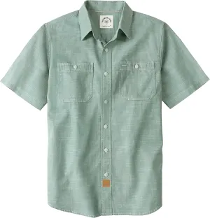 Dubinik® Mens Short Sleeve Button Down Casual Cotton Regular Fit Lightweight Pocket Chambray Mens Button Down Short Sleeve