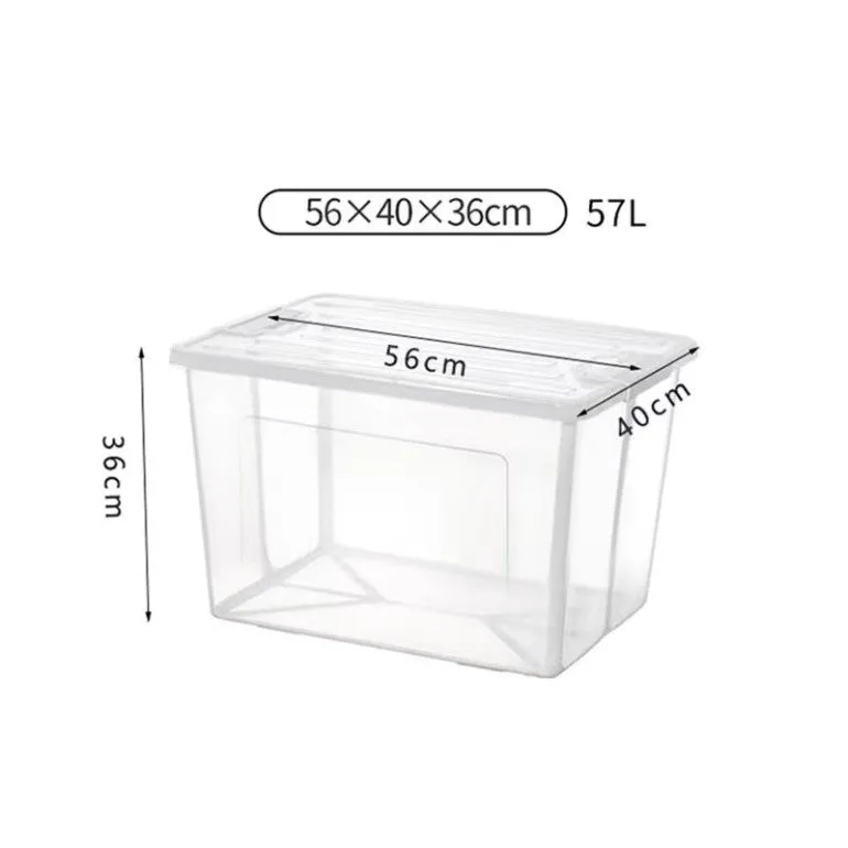 Durable Clear Foldable Storage Box - 57L