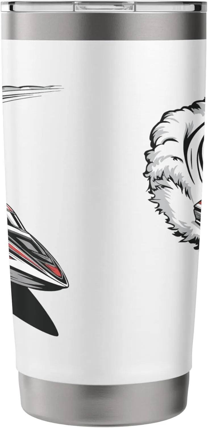 Dynamic Speedboat Racing Water Spray Motion Stainless Steel Insulated Tumbler