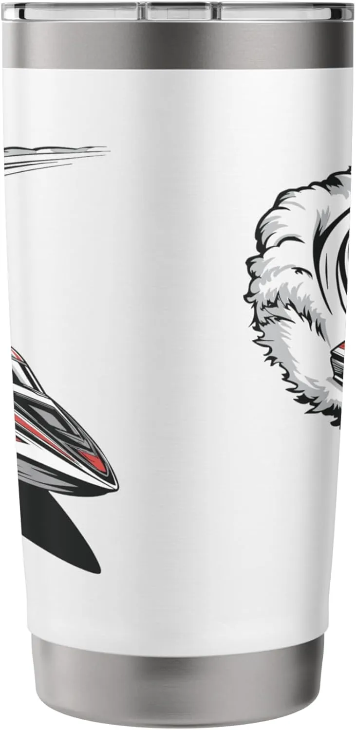 Dynamic Speedboat Racing Water Spray Motion Stainless Steel Insulated Tumbler