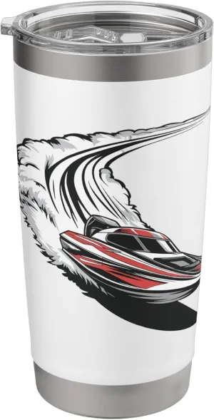 Dynamic Speedboat Racing Water Spray Motion Stainless Steel Insulated Tumbler