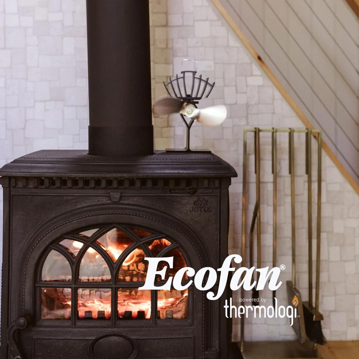 Ecofan® UltrAir, Classic Styled, Heat Powered Wood Stove Fan, 125 CFM, 810CAXBX, Mid-Sized, 7.9" Blade, Black