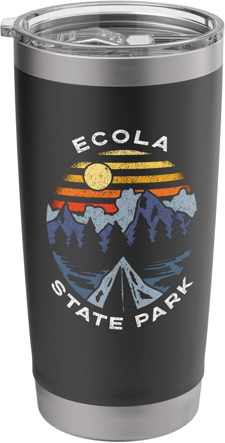 Ecola State Park Oregon Mountains OR Camping Sunset Vacation Stainless Steel Insulated Tumbler