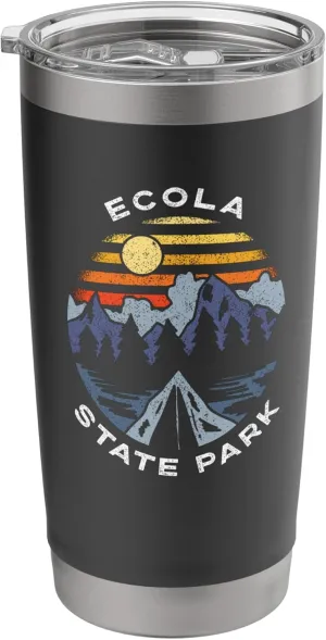 Ecola State Park Oregon Mountains OR Camping Sunset Vacation Stainless Steel Insulated Tumbler
