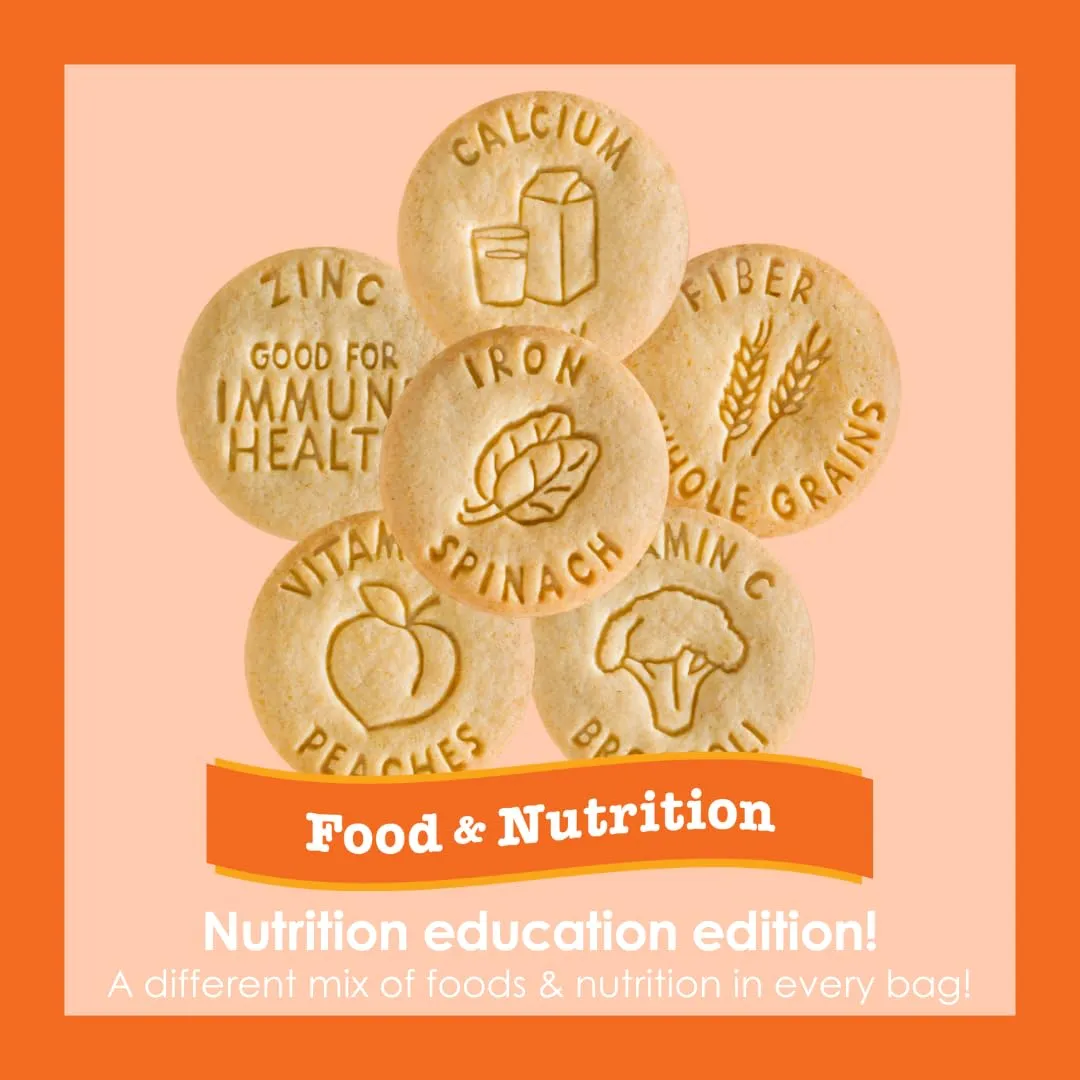 EDUCATIONAL SNACKS – Food & Nutrition Edition | Nut-Free, All-Natural Kids Snacks | Learn Healthy Foods & Nutrition Facts – Different Mix in Every Bag | 120-Pack for Health Education Programs & Large Events