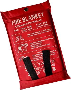 Emergency Survival Fiberglass Fire Blanket Shelter Safety Cover Ideal for The Kitchen, Fireplace, Grill, car, Camping (39x39 in)