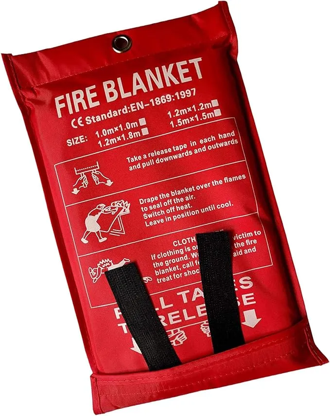 Emergency Survival Fiberglass Fire Blanket Shelter Safety Cover Ideal for The Kitchen, Fireplace, Grill, car, Camping (59x59 in)