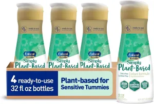 Enfamil Prosobee Plant based Baby Formula, for Sensitive Tummies, Soy-based Plant Sourced Protein, Vitamins for Immune Support, Lactose-free, Milk free, Gluten free, 32 Fl Oz Bottle (4 count)