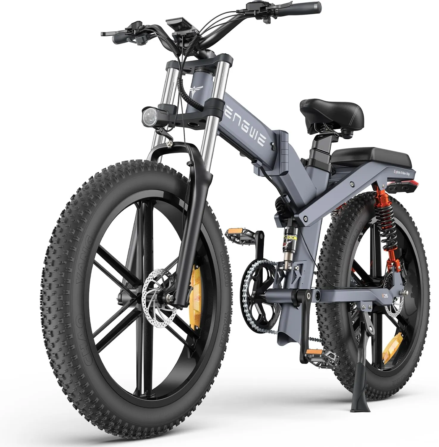 ENGWE X26 Fat Tire Electric Bike, 1200W(Peak) Motor Ebike for Adults,95 Miles 31MPH 26'' Mountain Ebike，48V19.2A(29.2Ah-Dual Battery Option),All Terrain