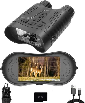 Eoncore Night Vision Goggles - 4K Night Vision Binoculars for Adults, 3.2'' Large Screen Rechargeable Binoculars Playback Photo and Video with 32GB Memory Card 984feet/300m