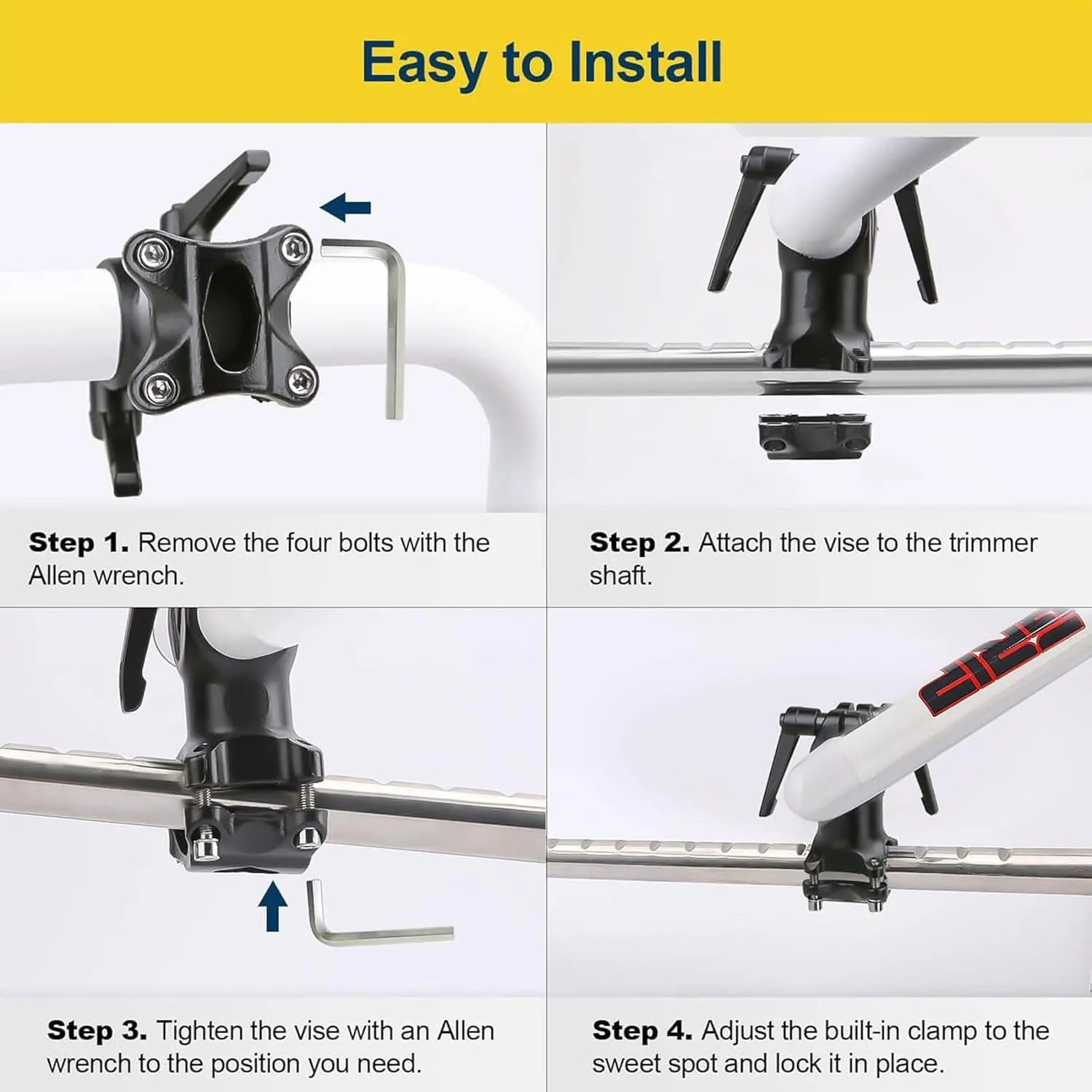 Ergonomic Trimmer Grip String Trimmer Handle With Trimmer Shoulder Harness Eater Handle Extension For Trimming Weedeater Handle Grip For String Trimmer Sod And Landscaping (White, One Size)