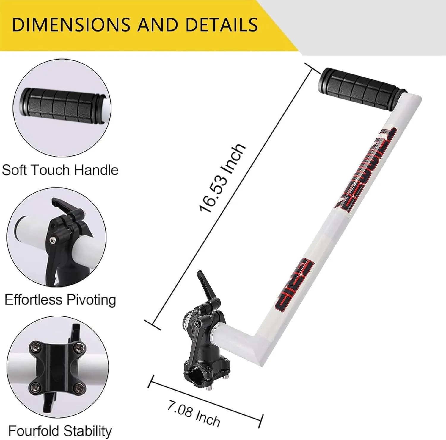 Ergonomic Trimmer Grip String Trimmer Handle With Trimmer Shoulder Harness Eater Handle Extension For Trimming Weedeater Handle Grip For String Trimmer Sod And Landscaping (White, One Size)